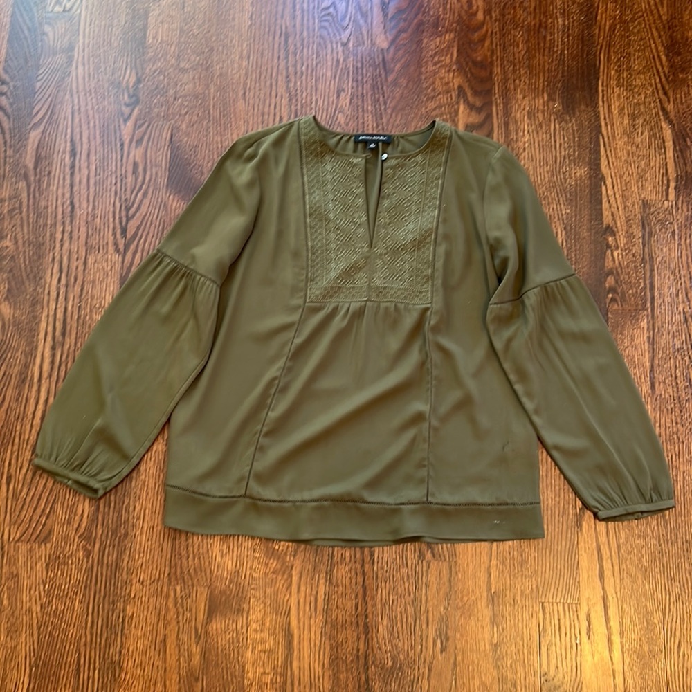 Banana Republic green peasant blouse size M